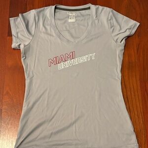 Miami University Gray V-Neck Top
